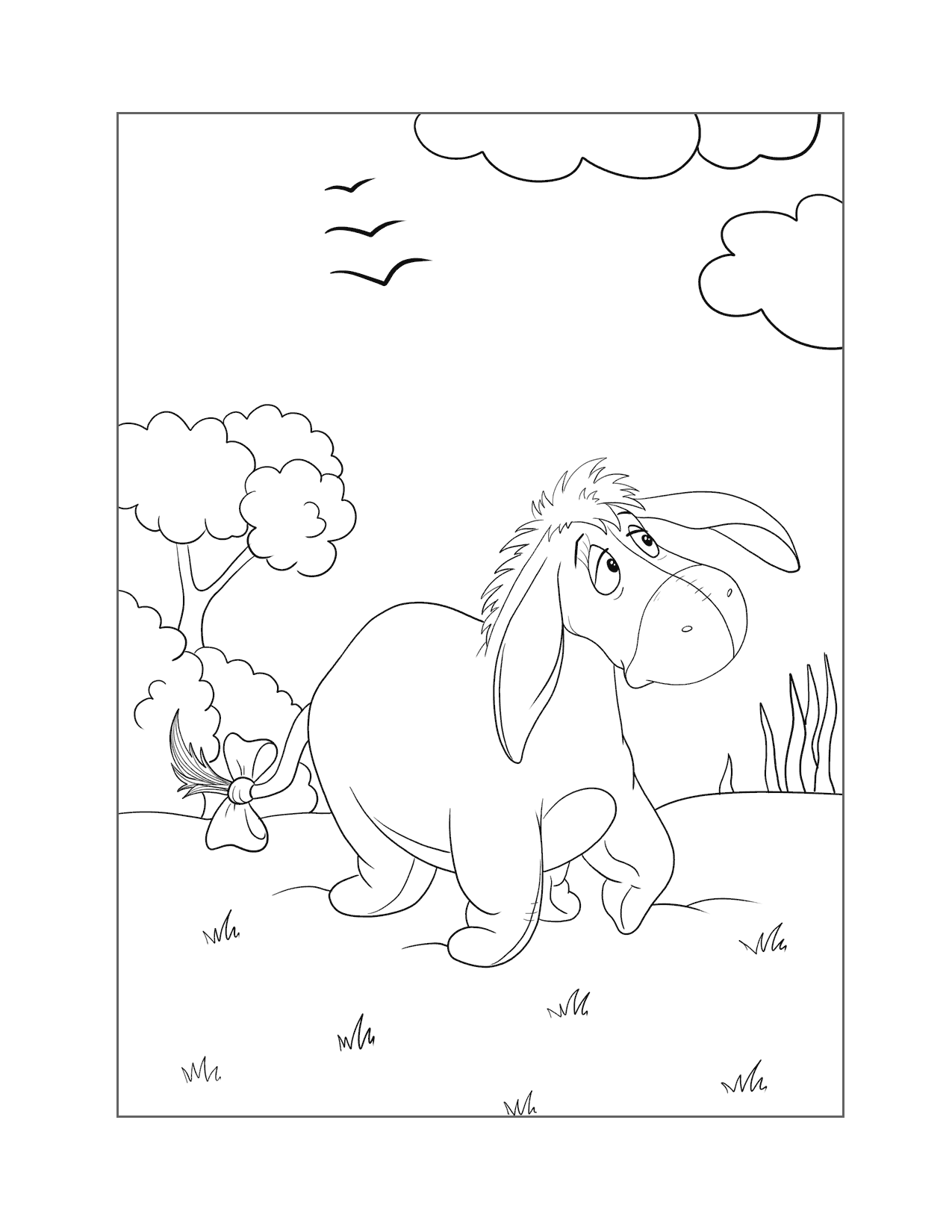 Wild Eeyore In Nature Coloring Page