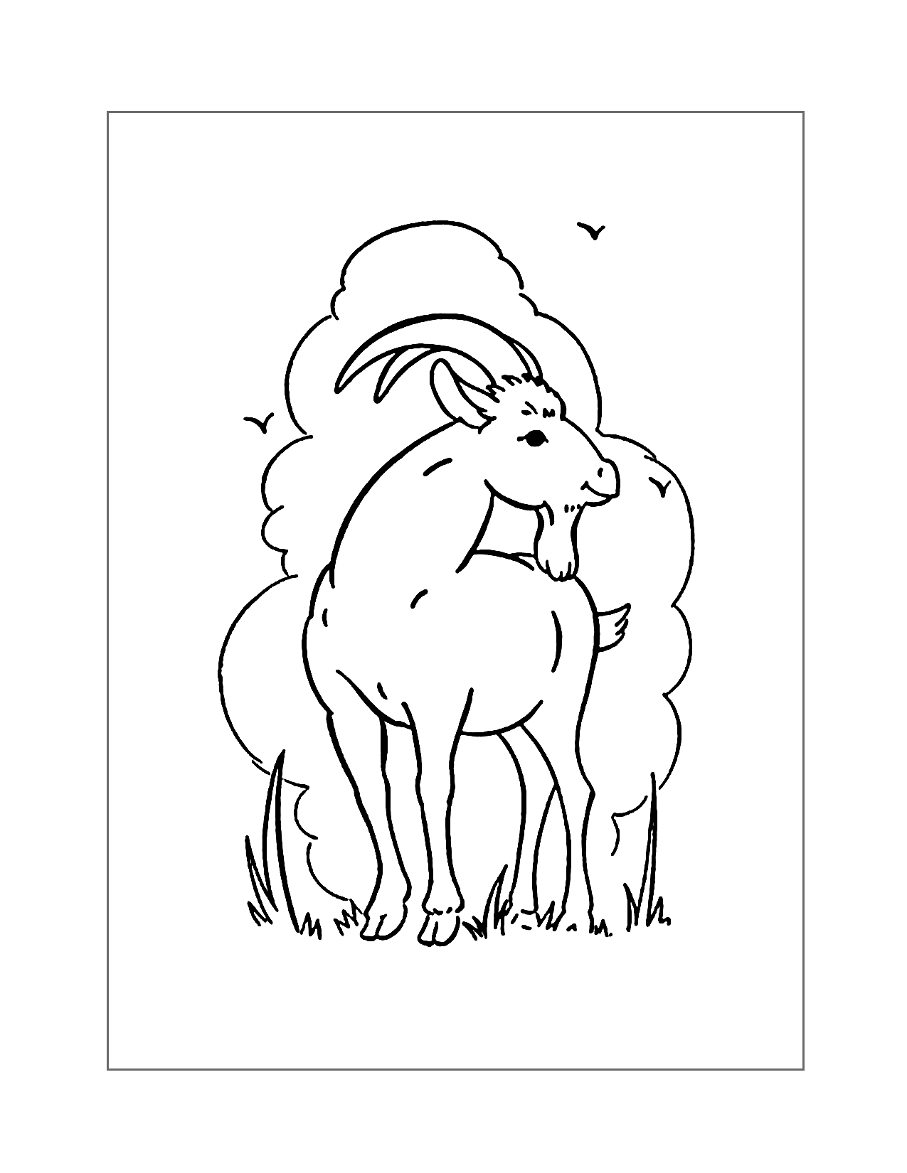 Wild Goat Coloring Page