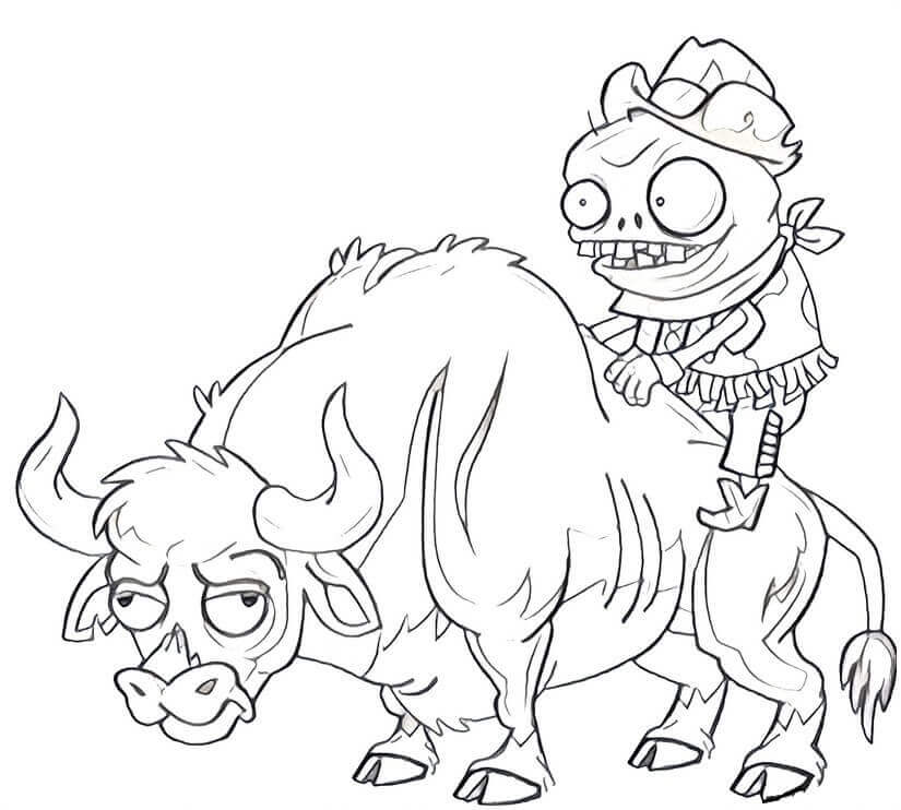 Wild West Plants Vs Zombies Coloring Pages