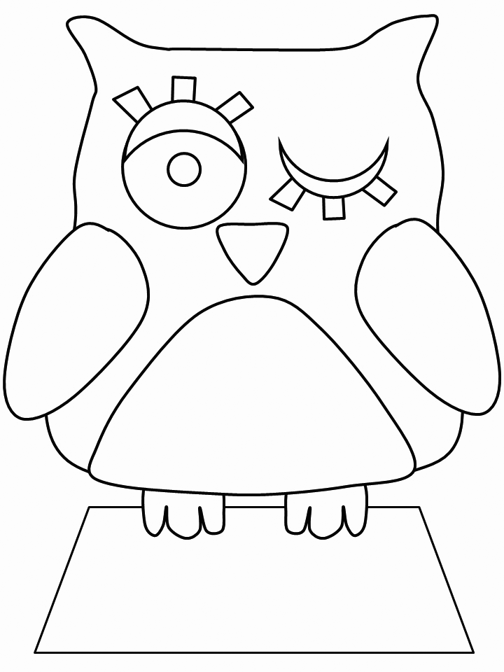 Winking Owl Coloring Page