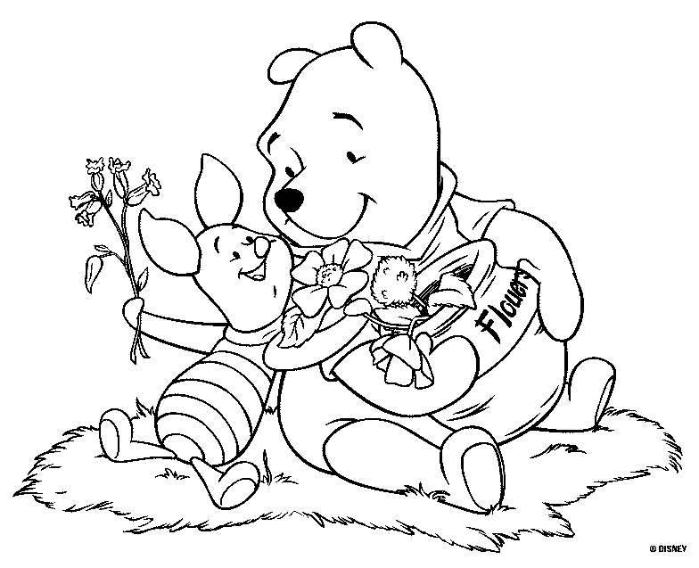 Winnie The Pooh And Piglet Coloring Page