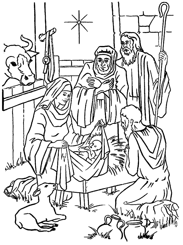 Wise Men Visit Birth Of Jesus Coloring Page