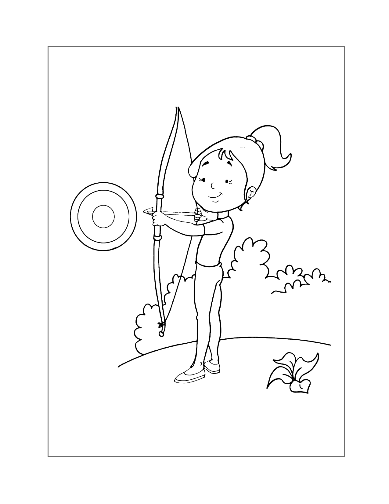 Woman Archer Coloring Page
