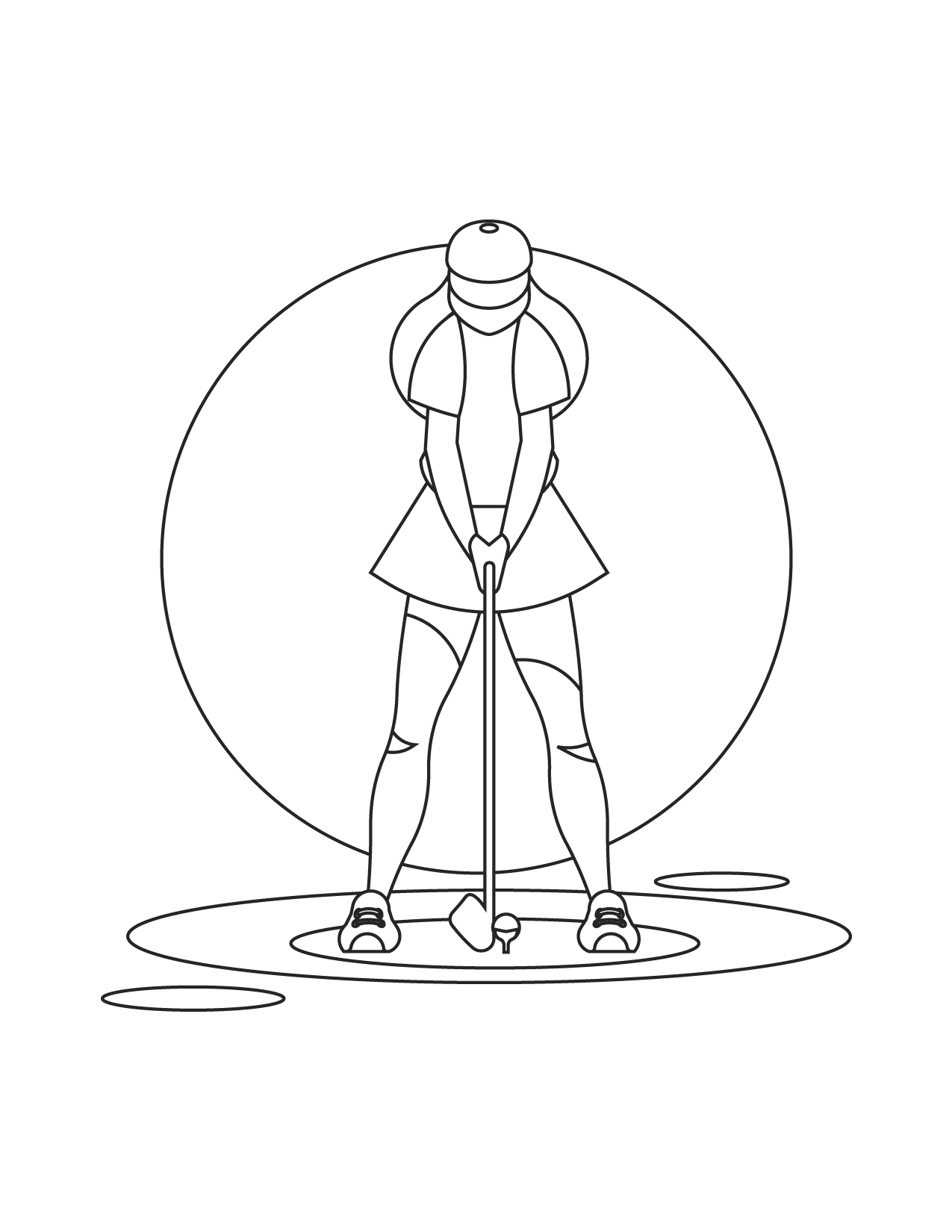 Womans Golf Coloring Page