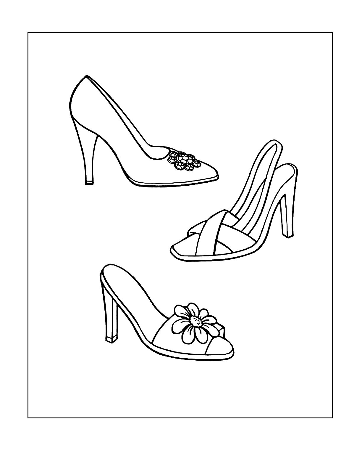 Womens High Heel Shoes Coloring Page