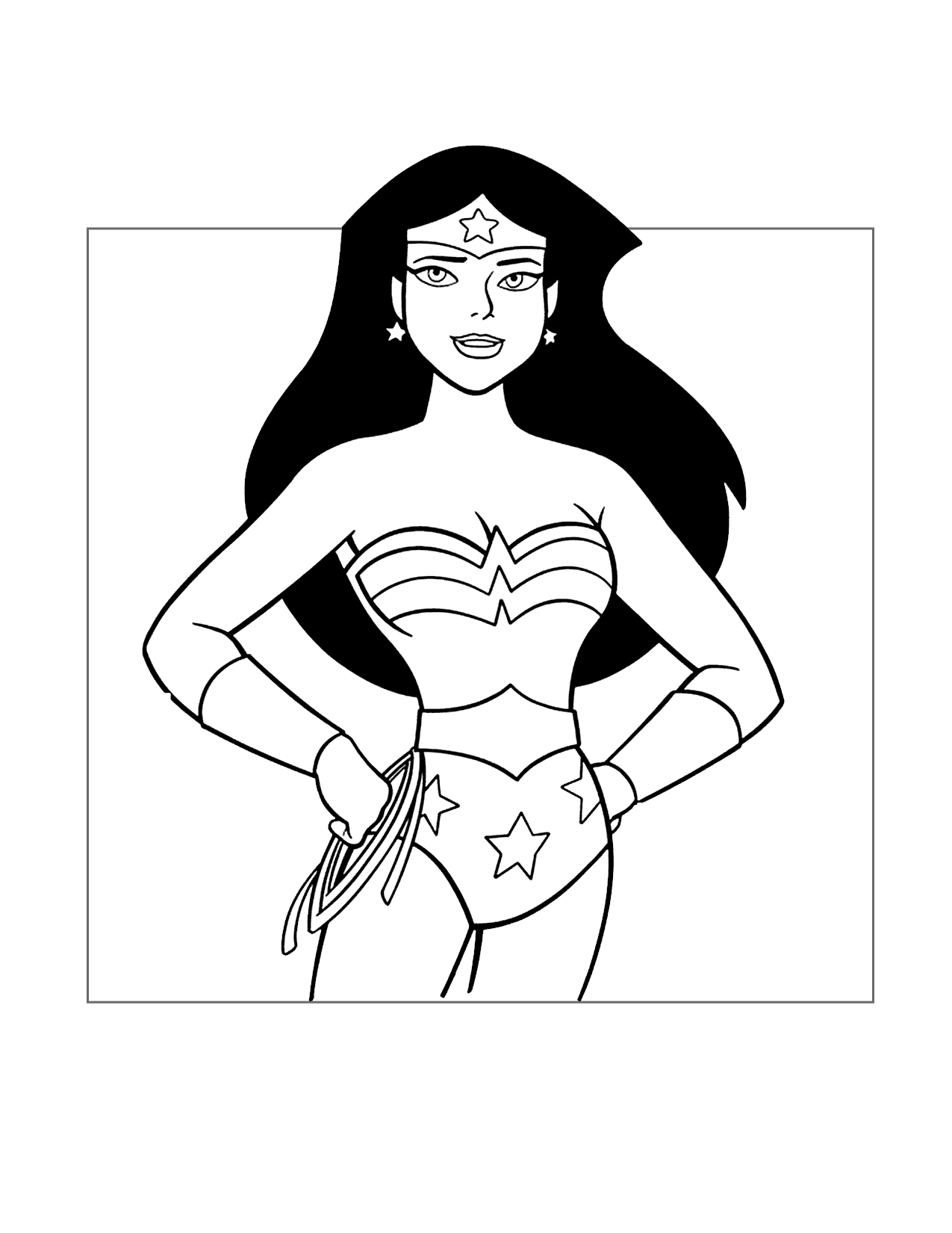 Wonder Woman Cartoon Coloring Page