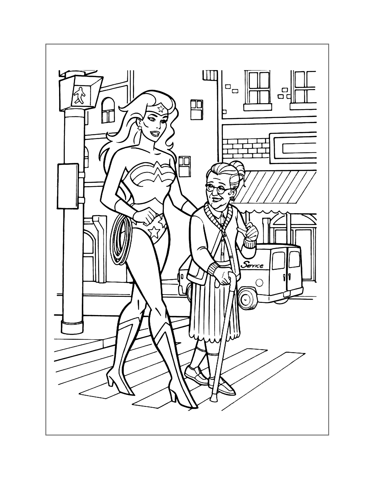 Wonder Woman Is Kind Coloring Page