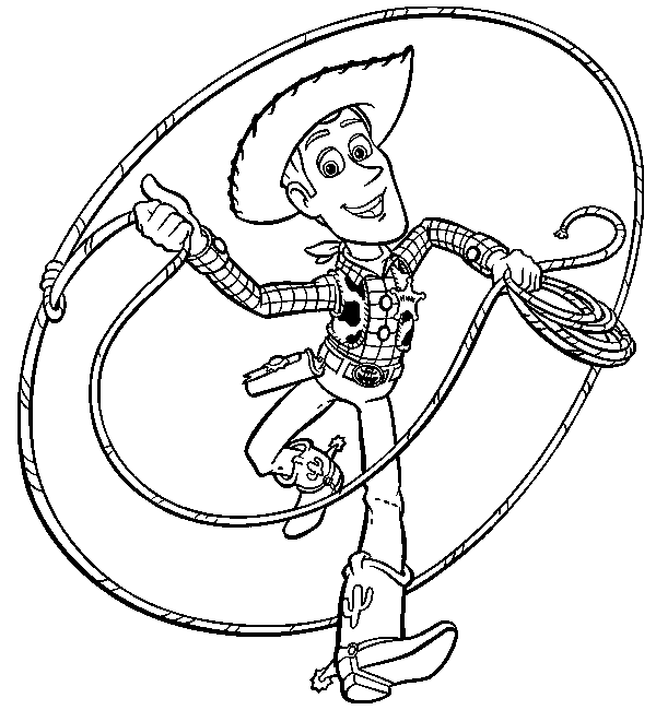 Woody Lasso Toy Story Coloring Pages