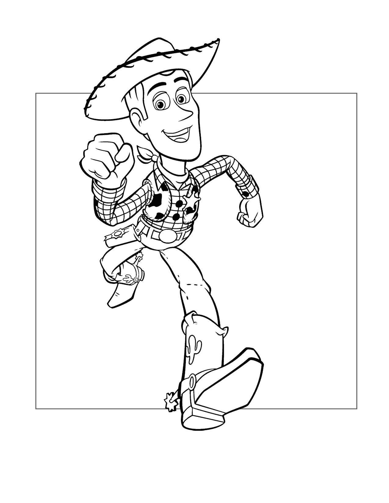 Woody Running Coloring Page