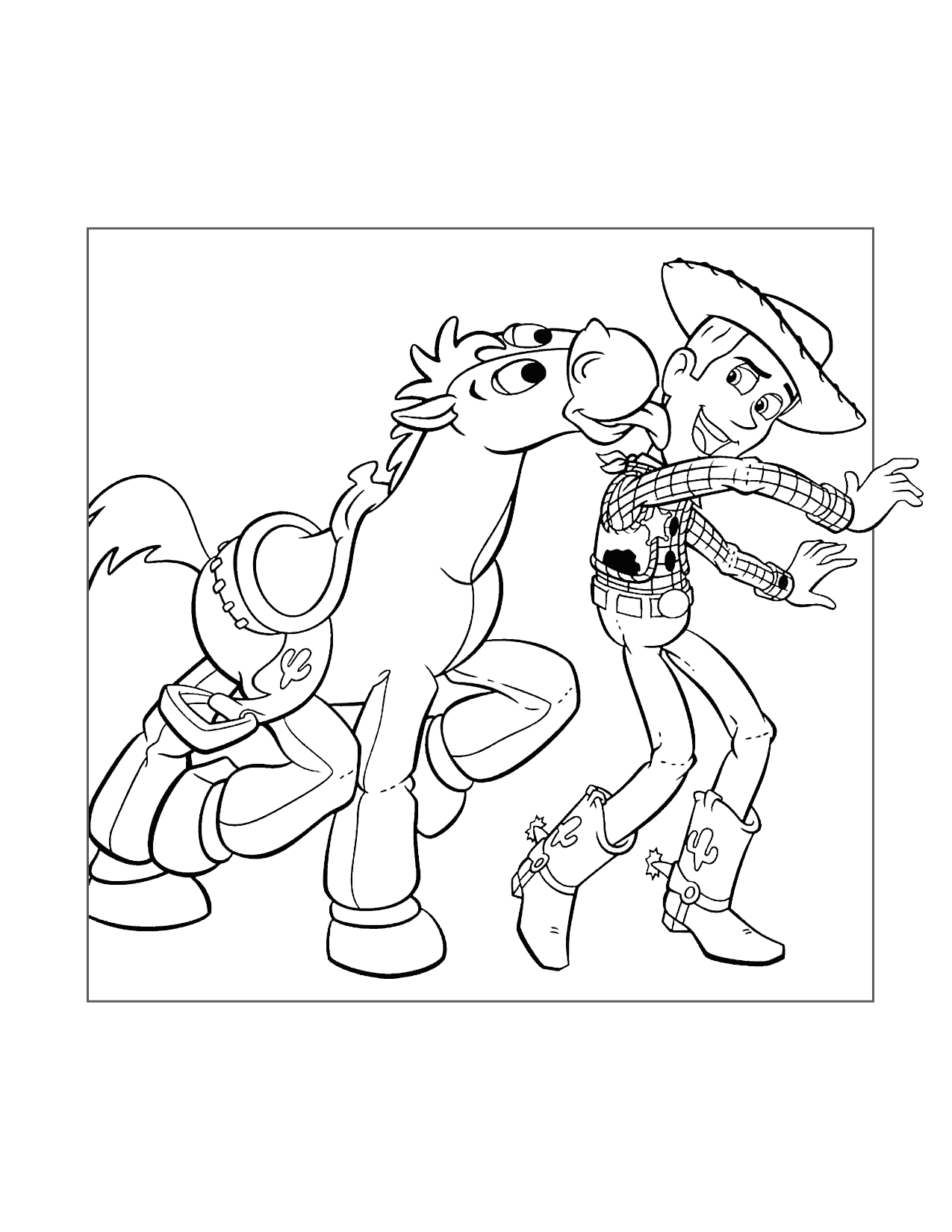 Woody And Bullseye Coloring Page