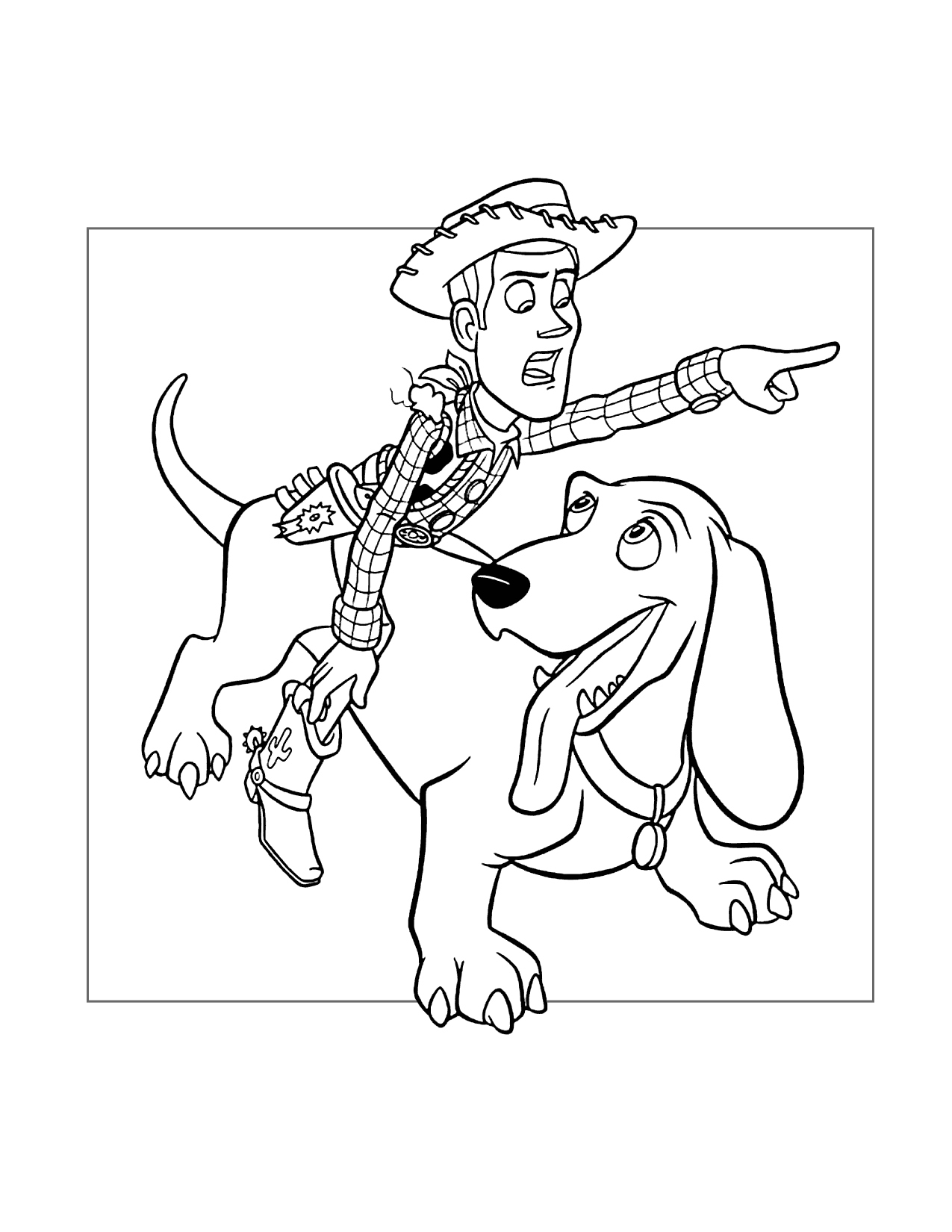 Woody And Buster Toy Story Coloring Page