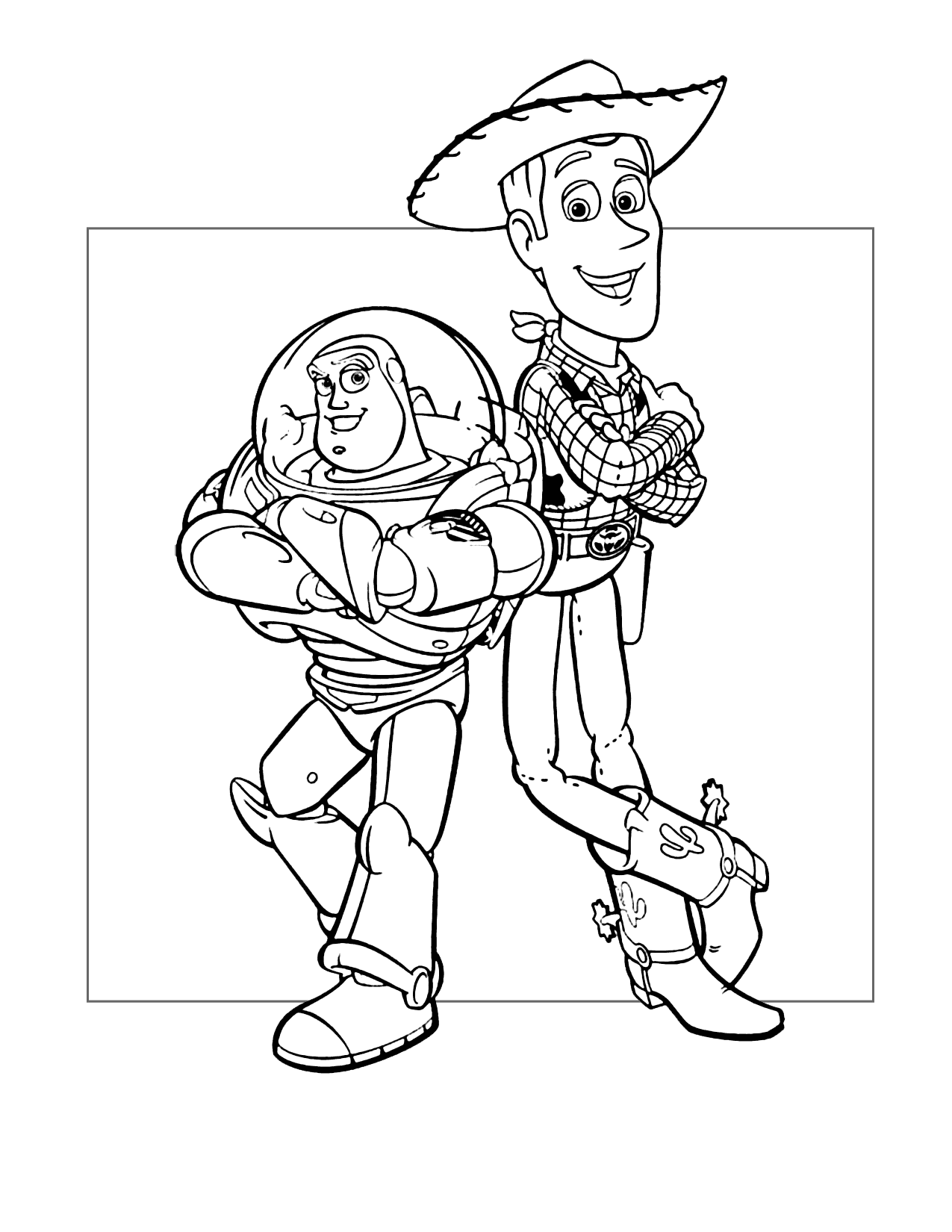 Woody And Buzz Coloring Page
