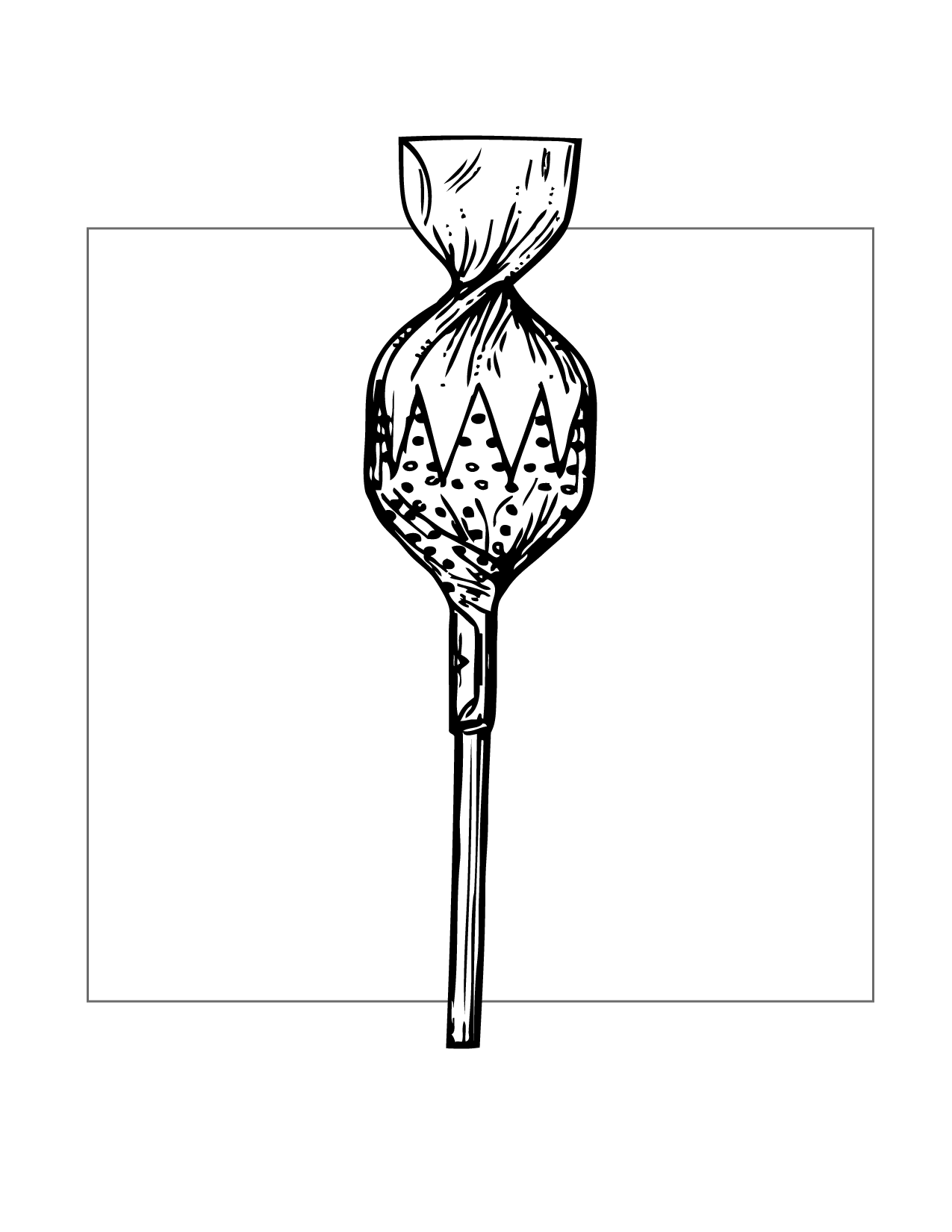 Wrapped Sucker Candy Coloring Page