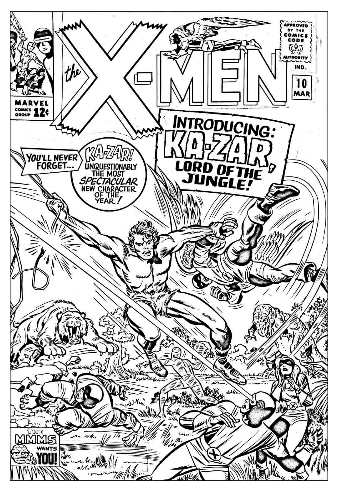 X Men Superhero Comic Book Coloring Page