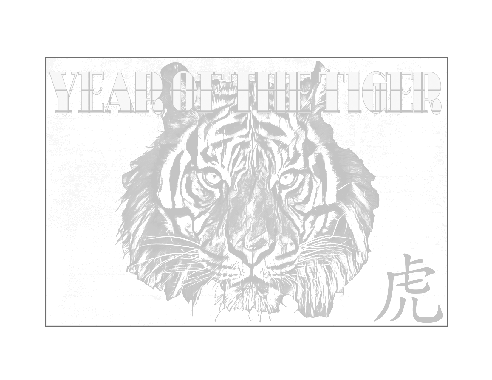 Year Of The Tiger Traceable Drawing And Coloring Page