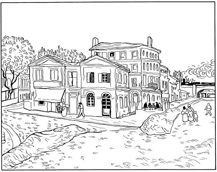 Yellow House Van Gogh Coloring Pages