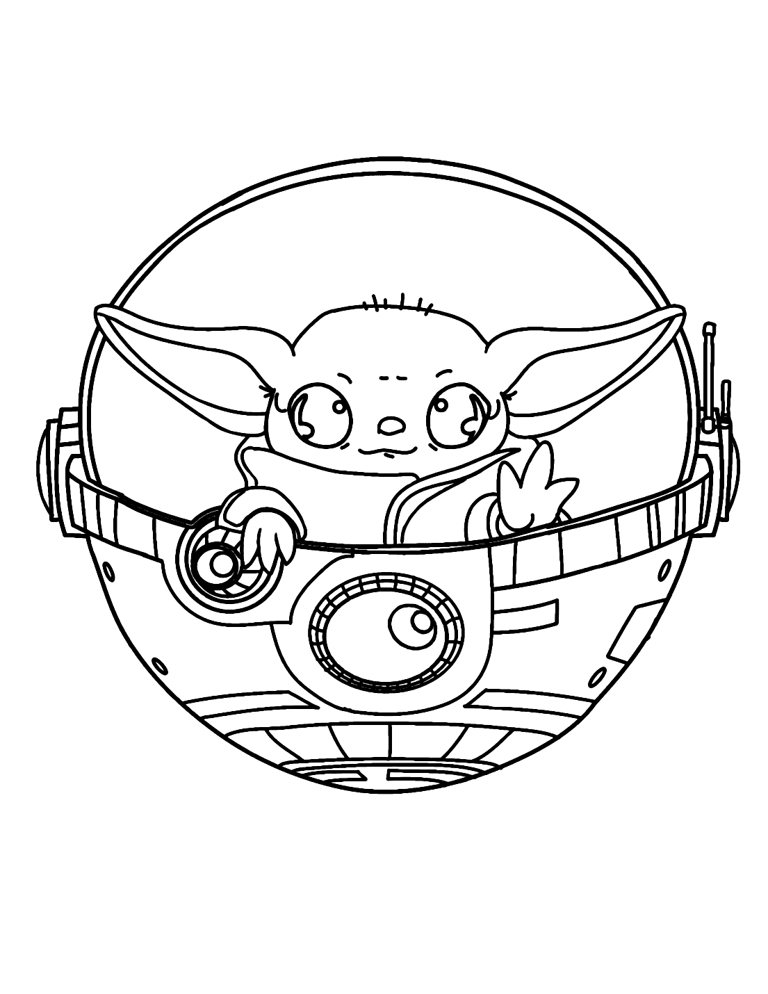 Yoda Baby Carriage Coloring Page