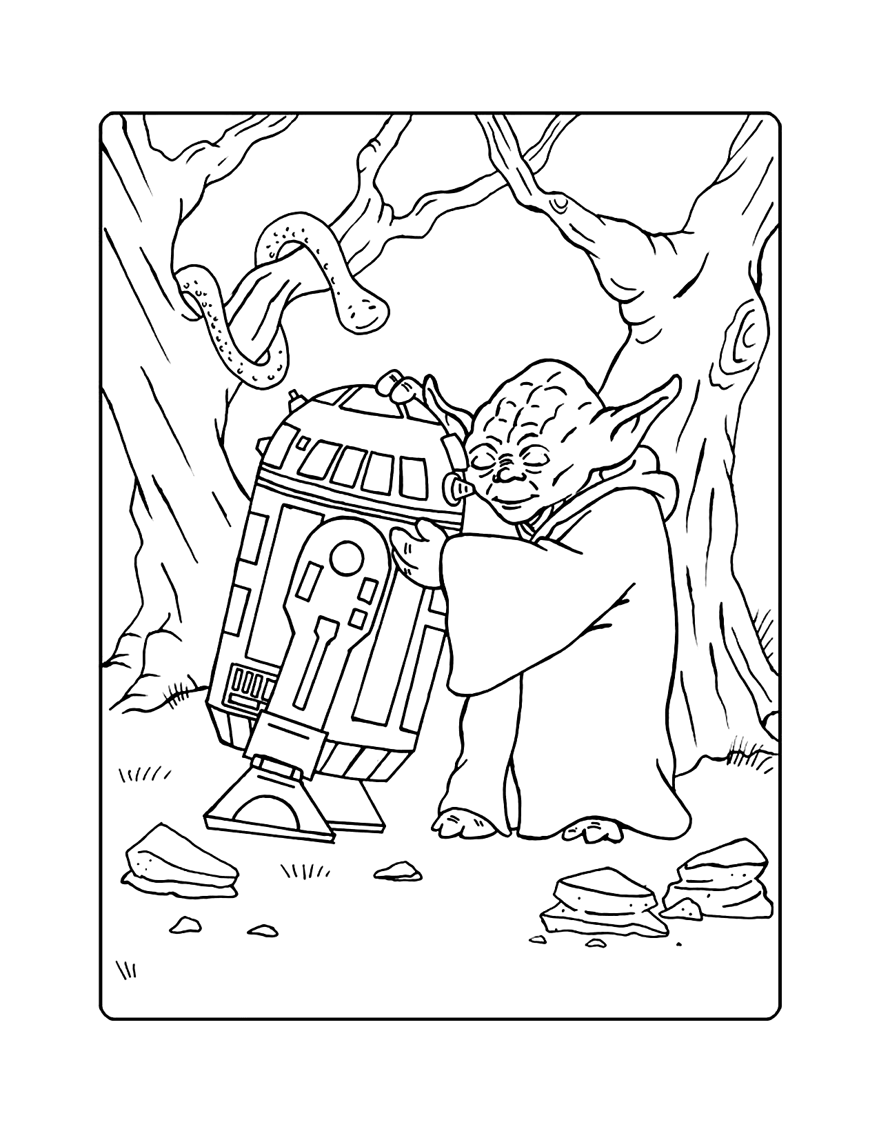 Yoda And R2 Star Wars Coloring Page