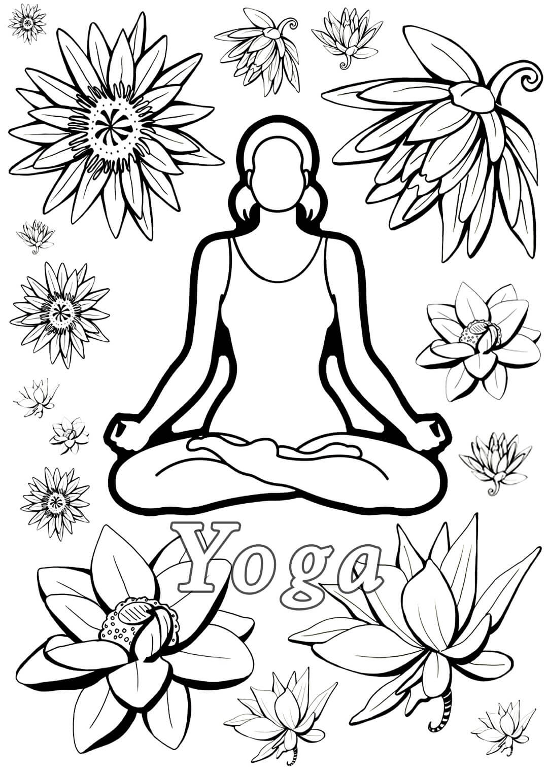 Yoga Coloring Page Printable