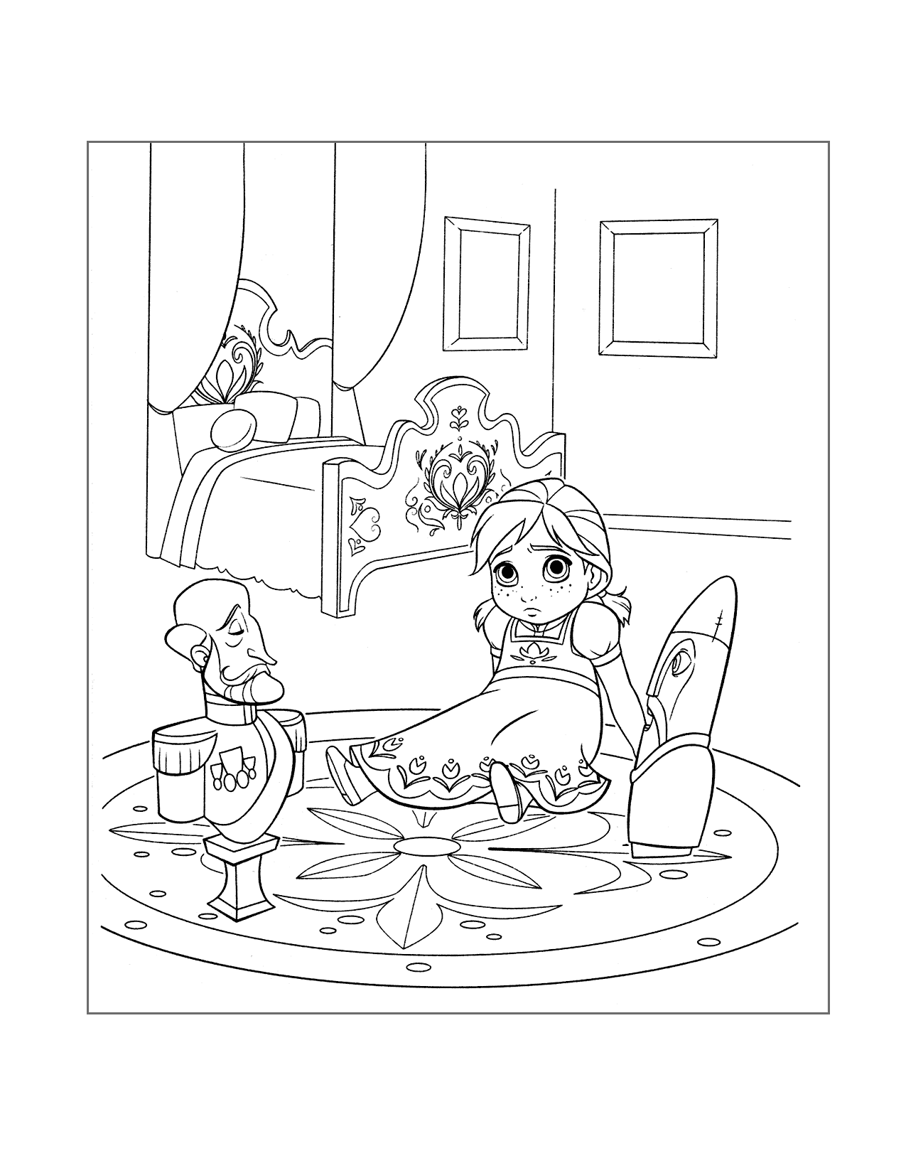 Young Anna Frozen Coloring Page
