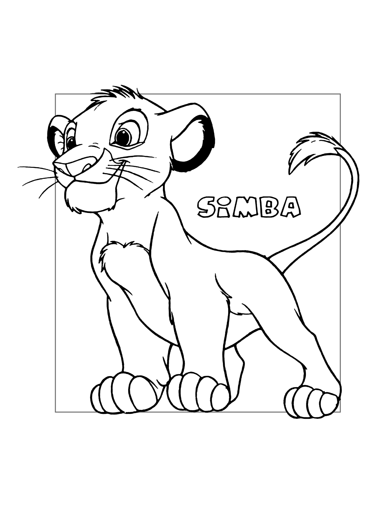 Young Simba Lion King Coloring Page