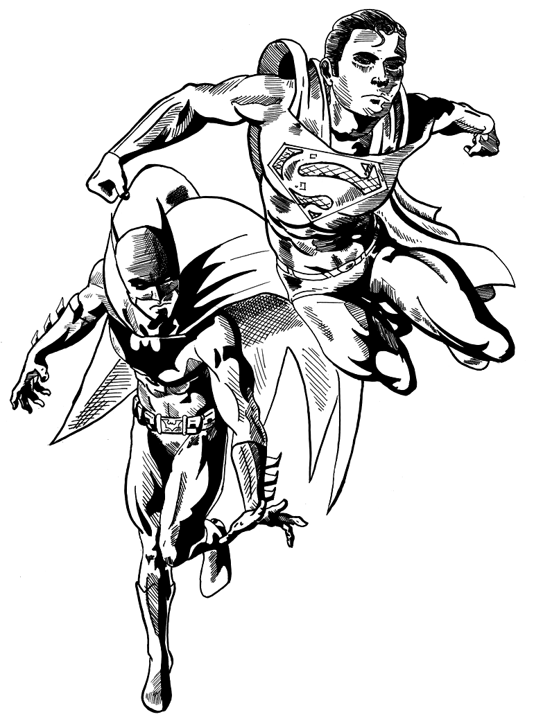 Young Superman And Batman Superhero Coloring Pages