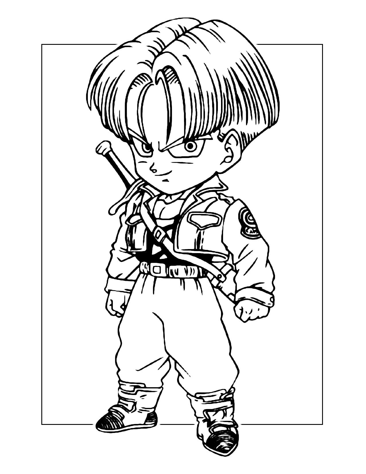 Young Trunks Dragon Ball Z Coloring Page
