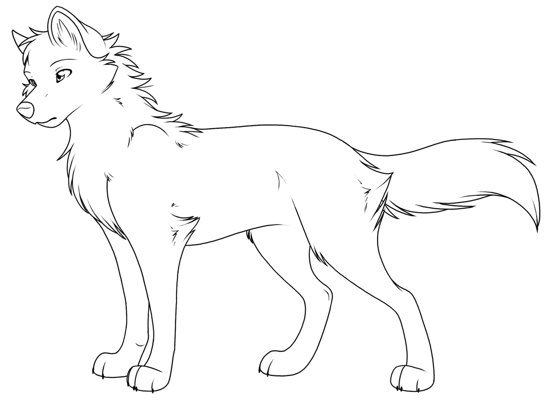 Young Wolf Coloring Page