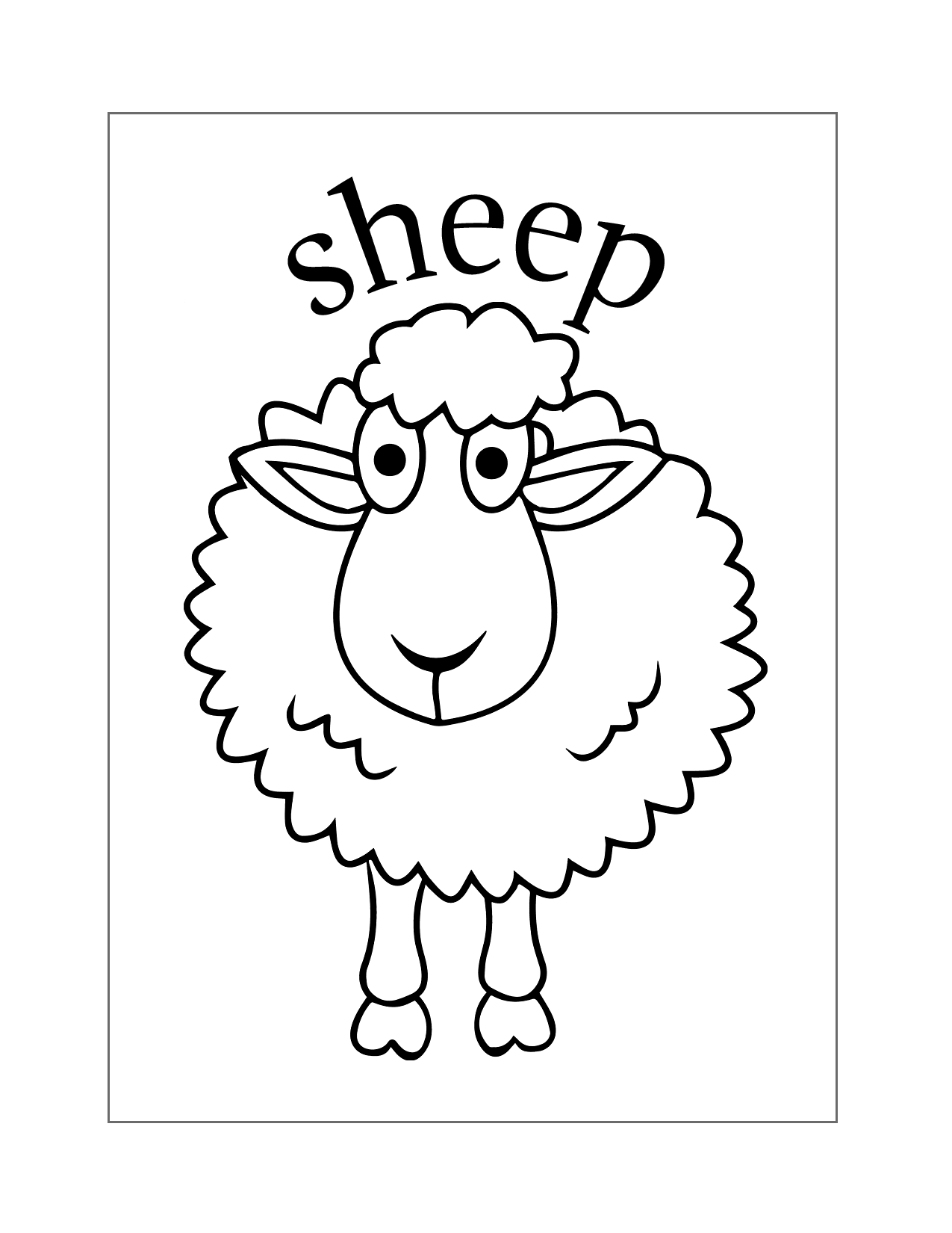 Zany Sheep Coloring Page