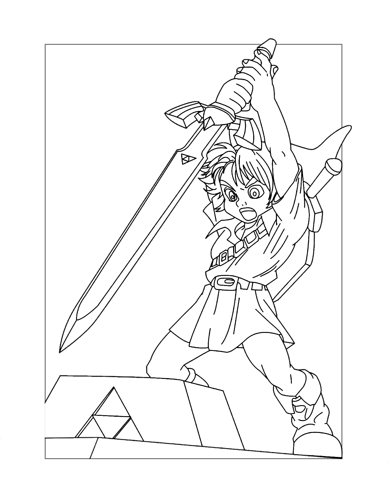 Zelda Action Coloring Page