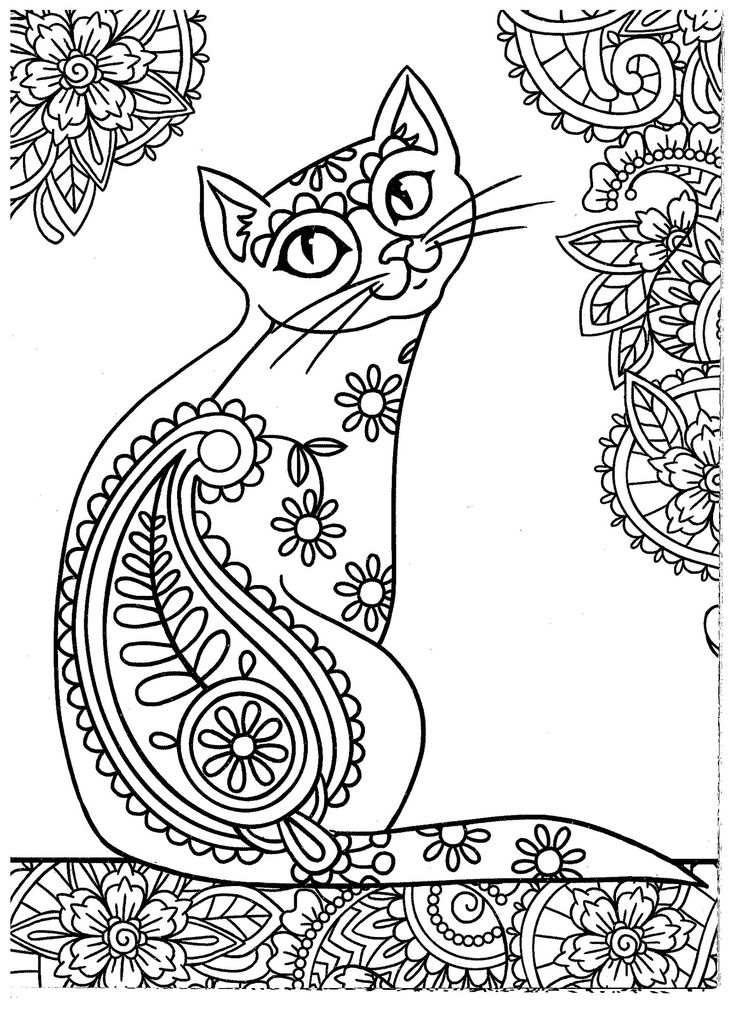 Zen Cat Coloring Pages Easy
