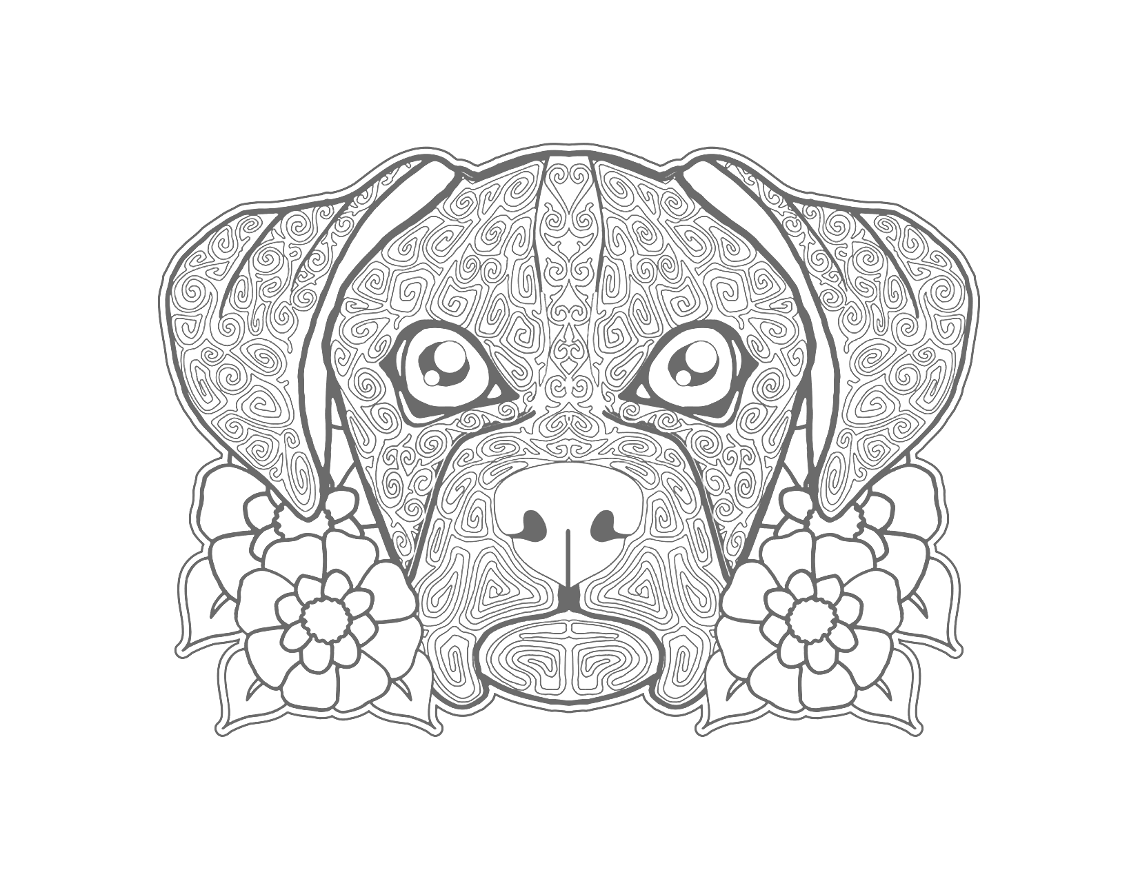 Zen Dog Coloring Pages For Adults