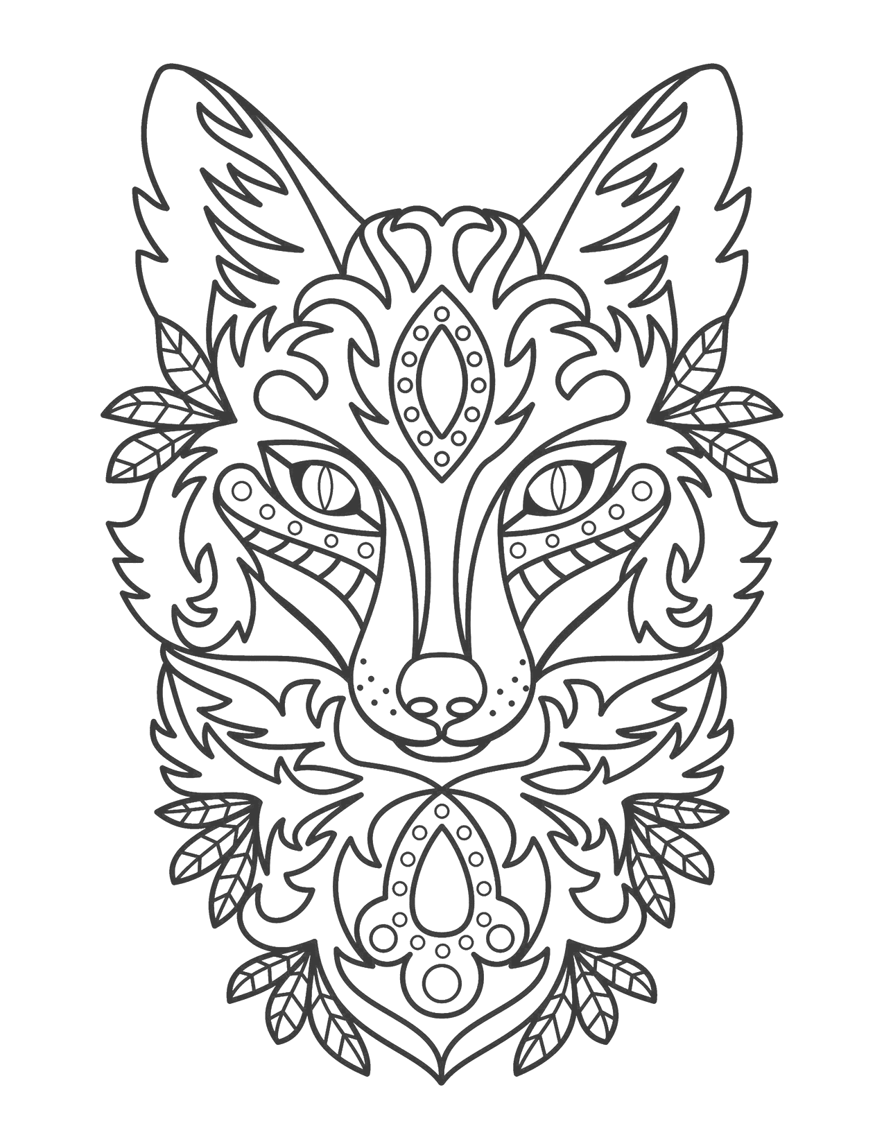 Zen Fox Coloring Page
