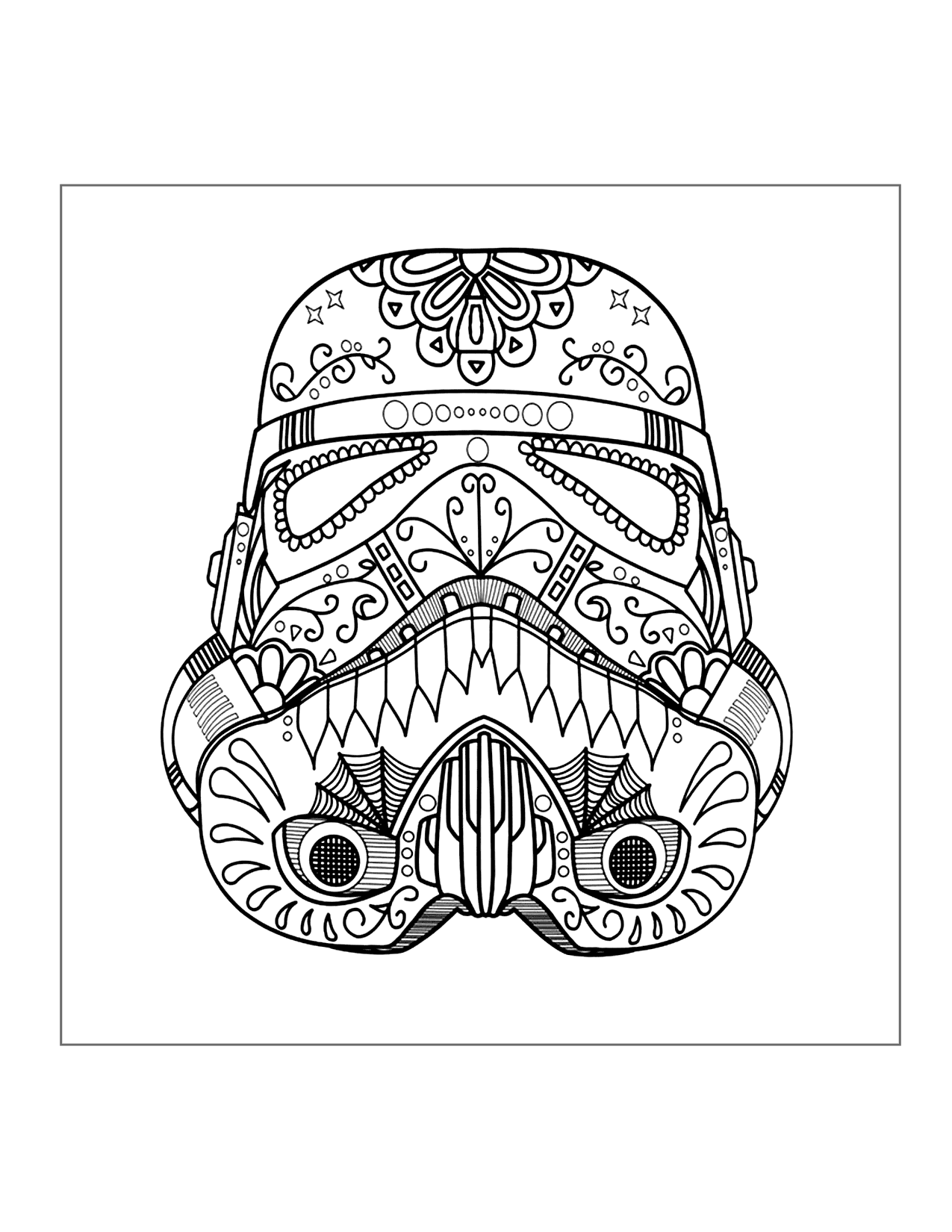 Zen Stormtrooper Candy Mask Star Wars Coloring Page