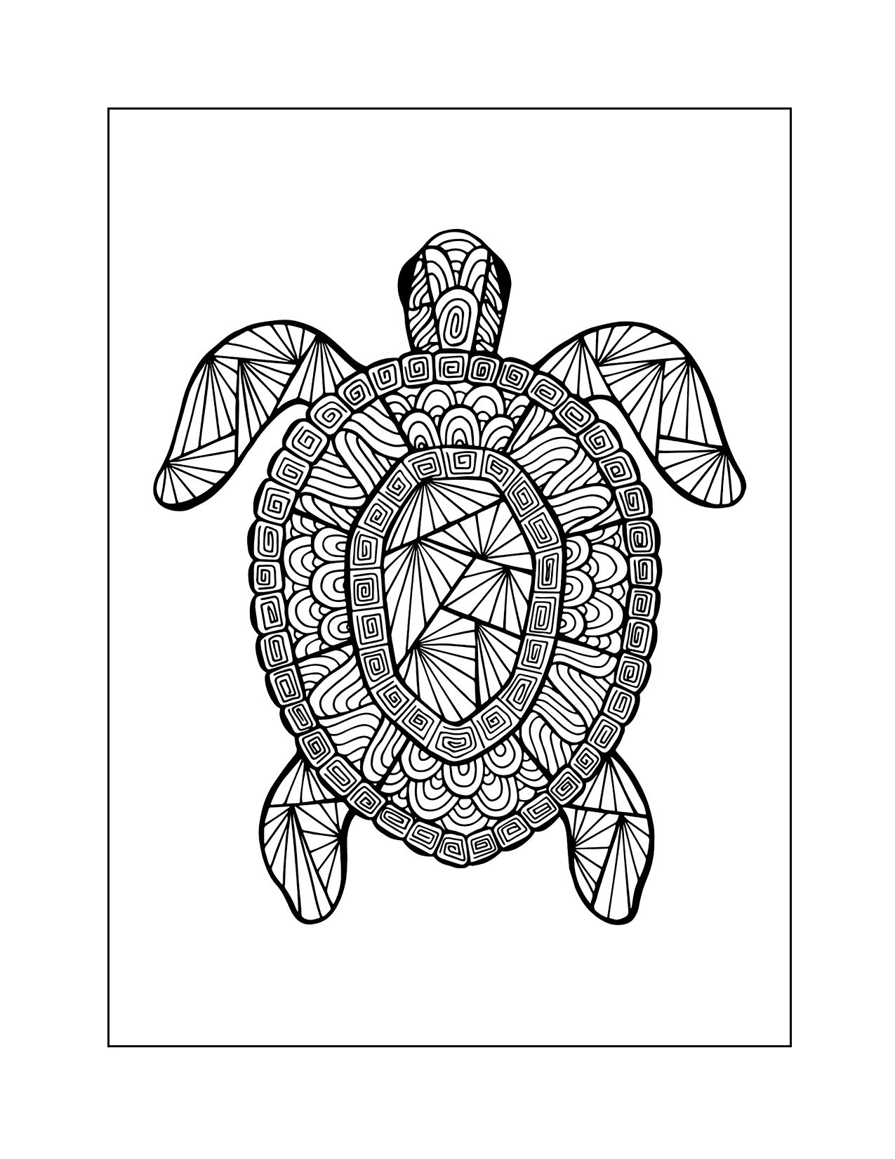 Zen Turtle Coloring Page