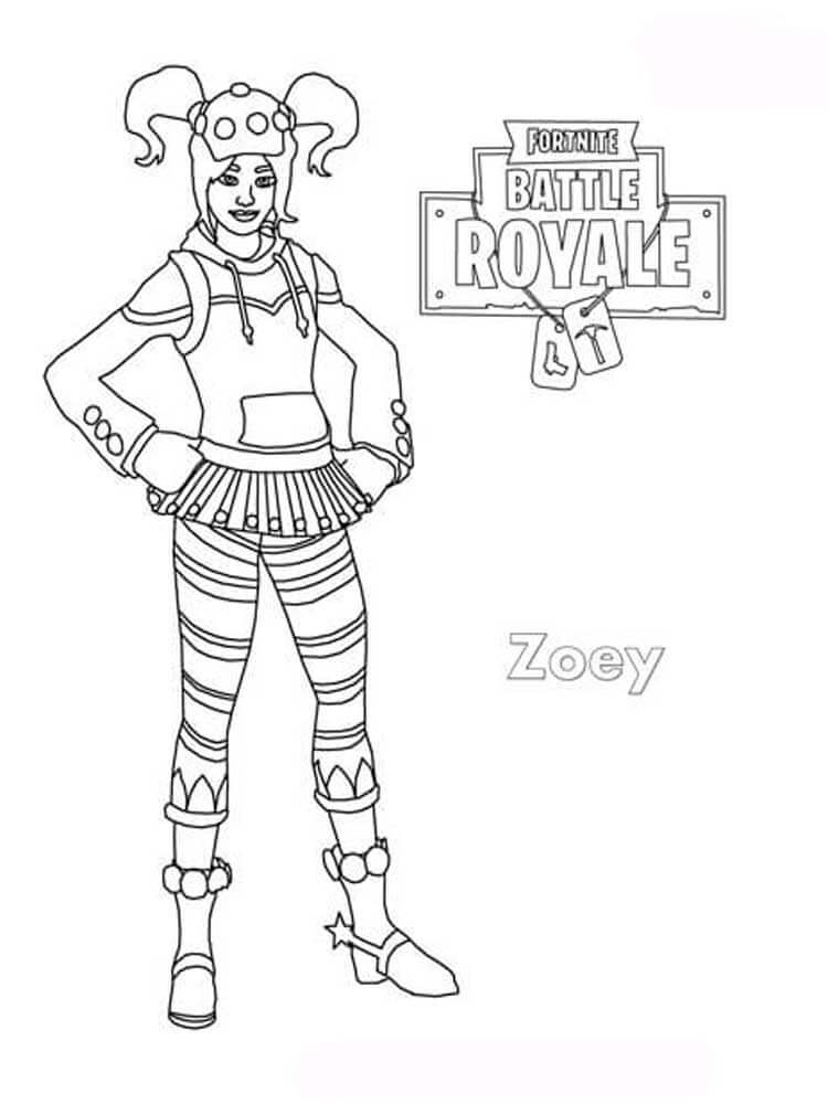 Zoey Fortnite Coloring Pages
