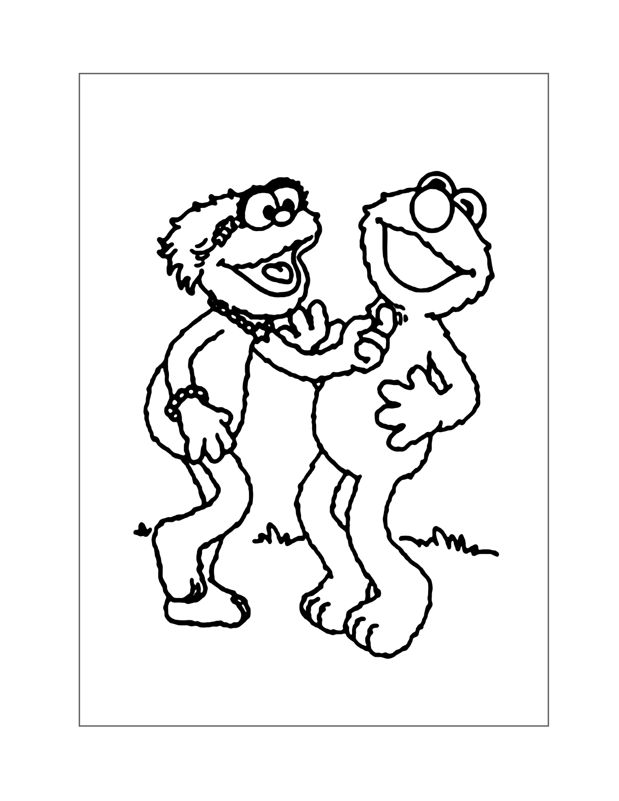 Zoey Making Elmo Laugh Coloring Page