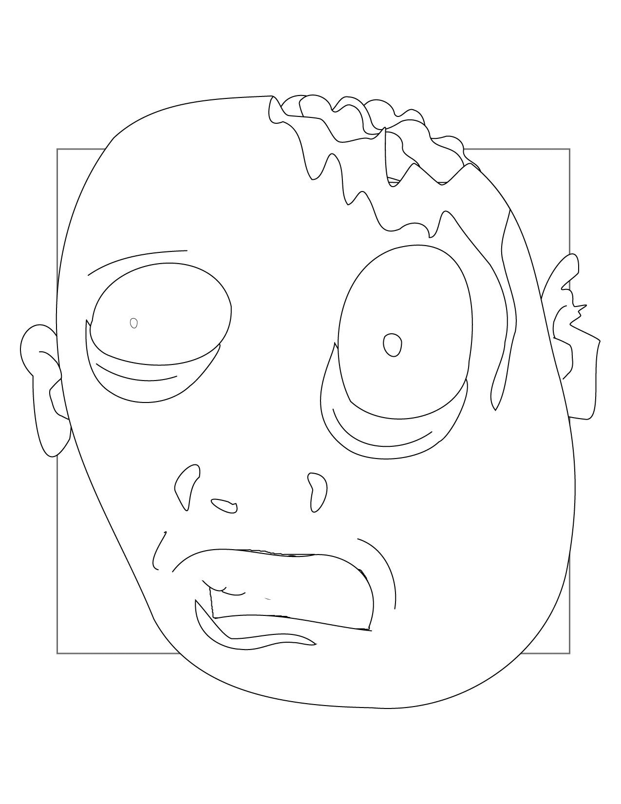 Zombie Face Coloring Pages