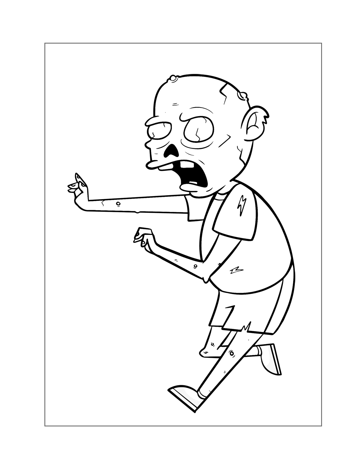 Zombie Man Coloring Page