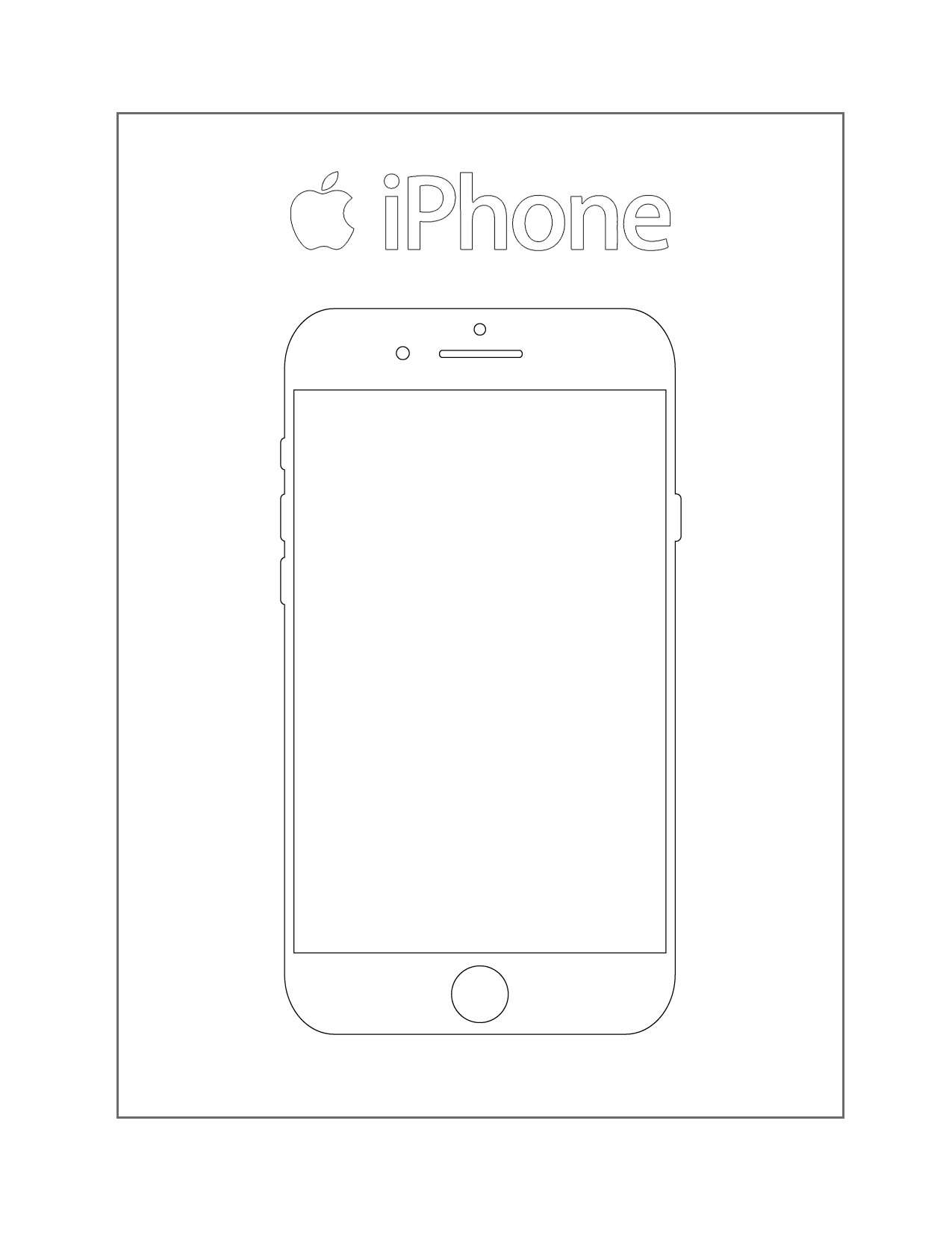Iphone Line Art Coloring Page