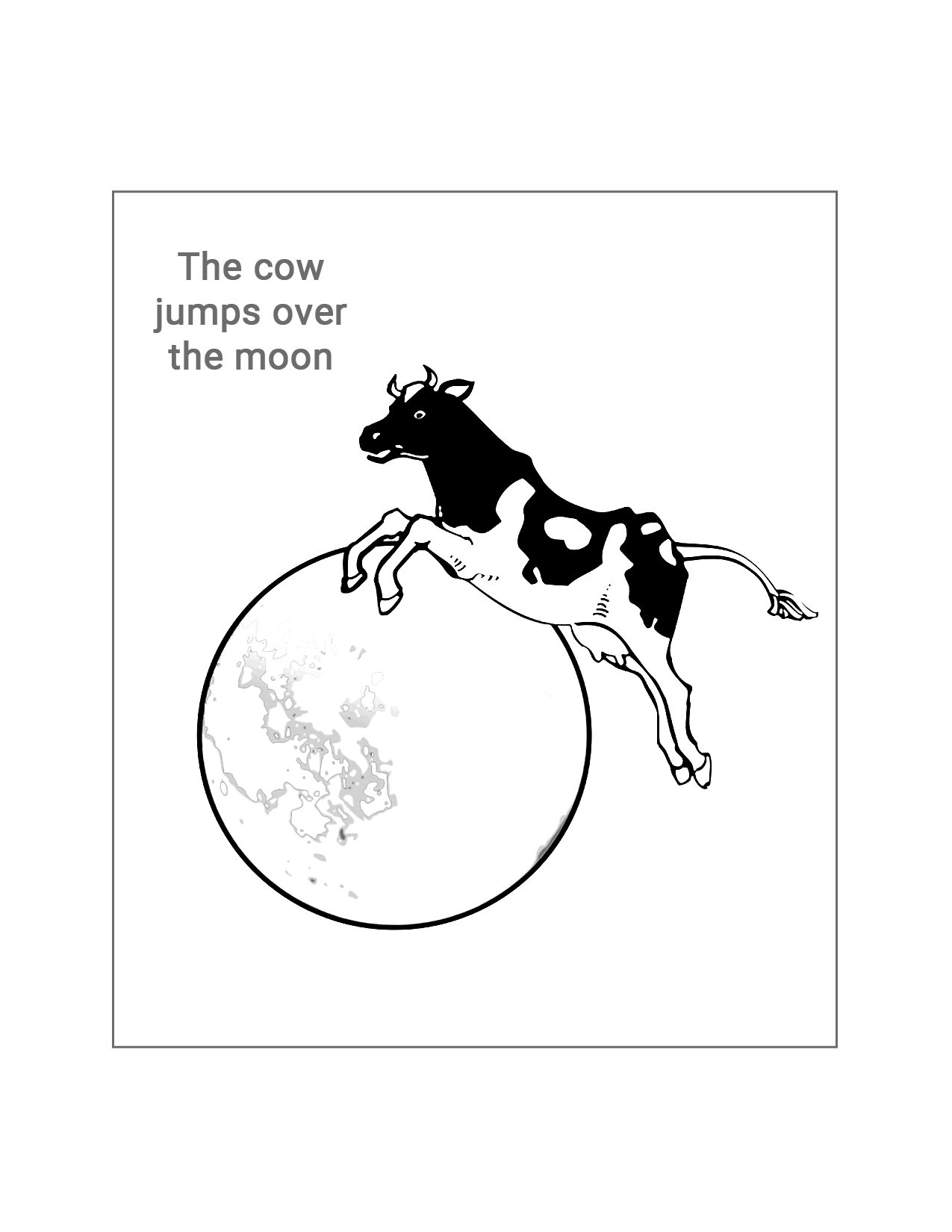 The Cow Jumps Over The Moon Coloring Page